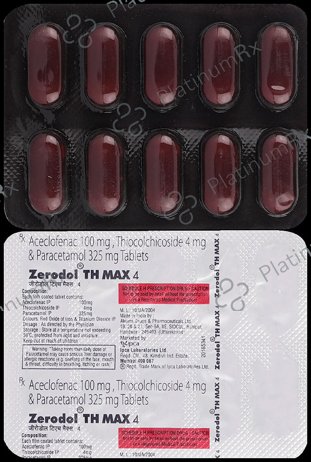 Zerodol TH Max 4/100/325mg Tablet 10s