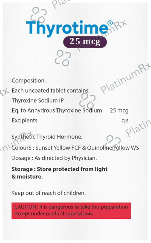 Thyrotime 25mcg Tablet 100s