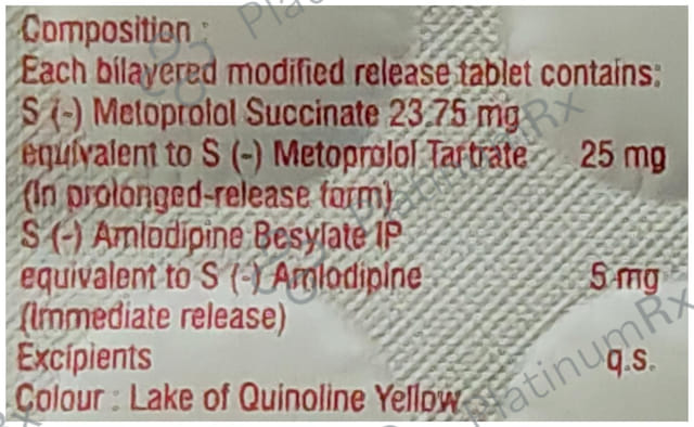 Metpure AM 5/25mg Tablet MR 10s