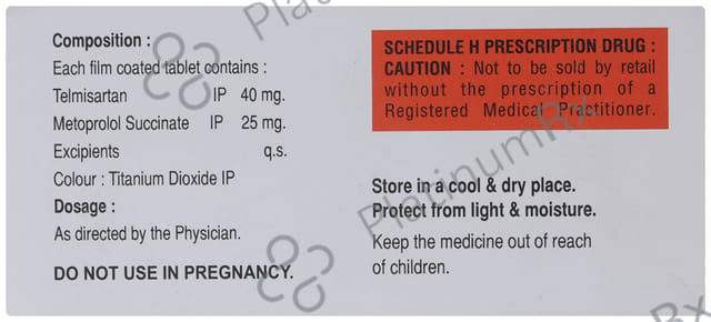 Telkonol M 40/25mg Tablet 10s
