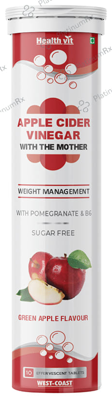 HealthVit Apple Cider Vinegar with The Mother Effervescent Tablet Green Apple Sugar Free