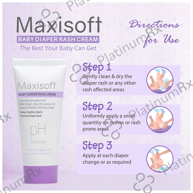 Maxisoft Baby Diaper rash Cream (50gm Each) 4 Tubes