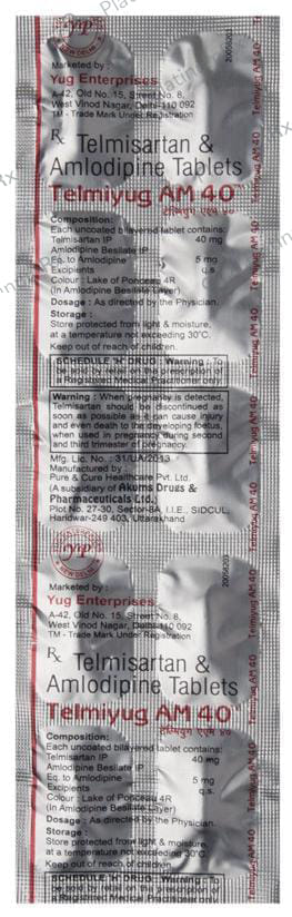 Telmiyug AM 40 Tablet