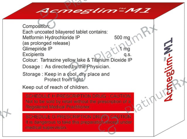 Acmeglim M 1/500mg Tablet PR 10s