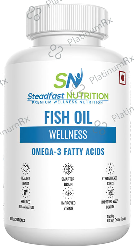 Steadfast Nutrition Fish Oil Wellness Omega 3 Fatty Acids Soft Gelatin Capsule