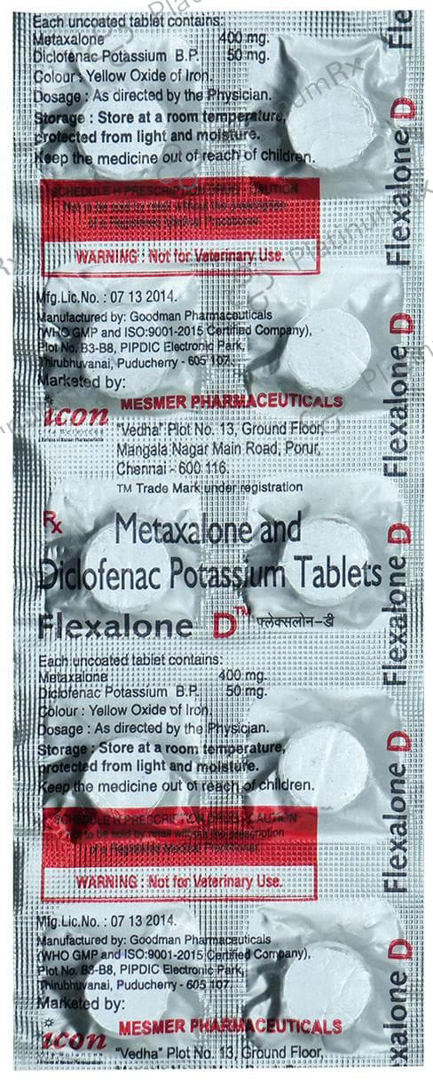 Flexalone D 50/400mg Tablet 10s