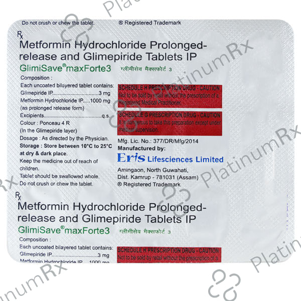 Glimisave Max V Forte 2/1000/0.3mg Tablet 15s