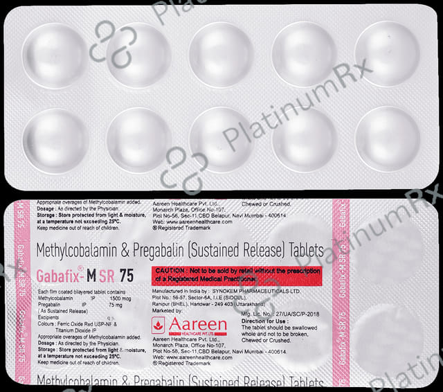 Gabafix M 75mg/1500mcg Tablet SR 10s