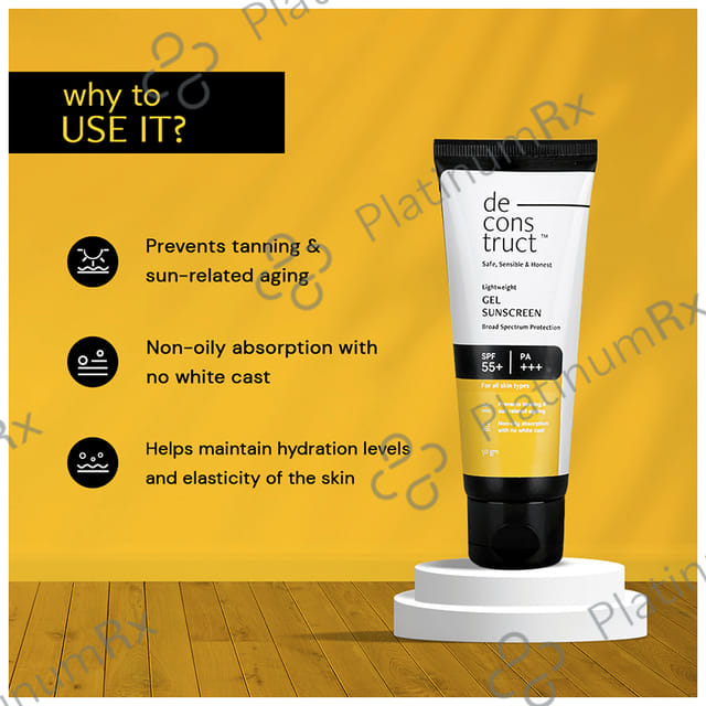 Deconstruct Lightweight Sunscreen SPF 55+ PA++++ Gel 50gm