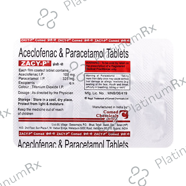 Zacy P 100/325mg Tablet 10s