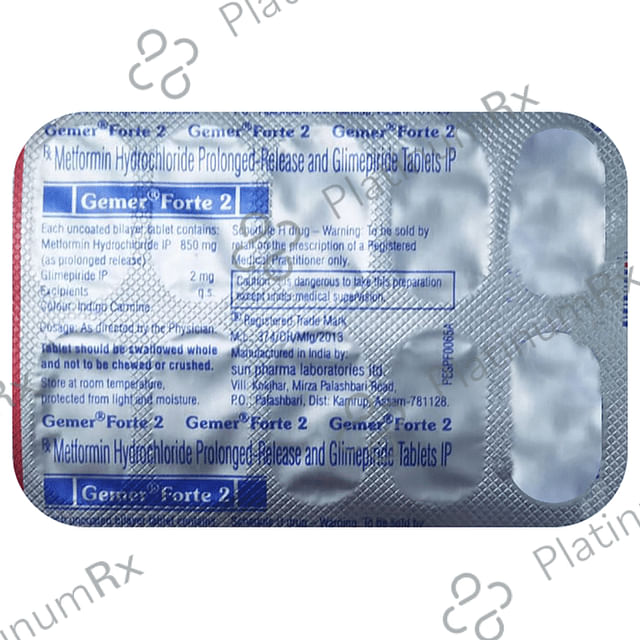 Gemer Forte 2/850mg Tablet PR 10s