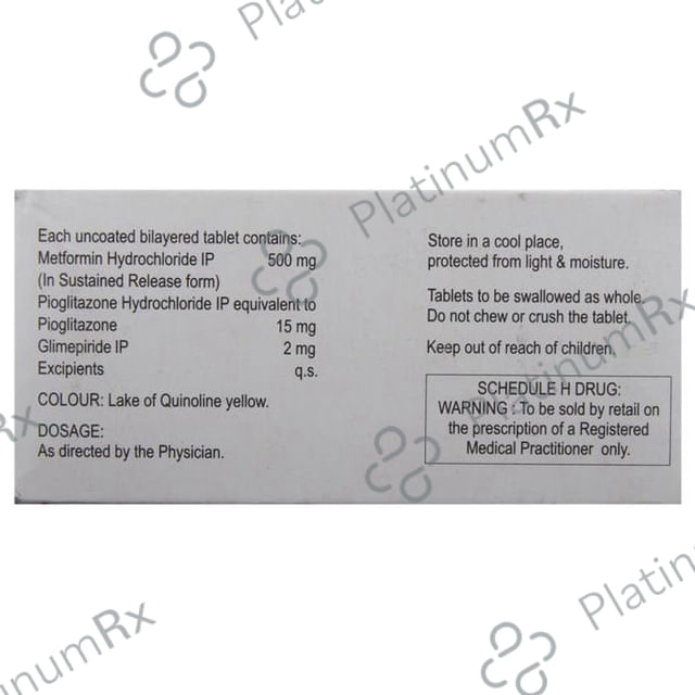 Glimy MP 2/500/15mg Tablet SR 10s