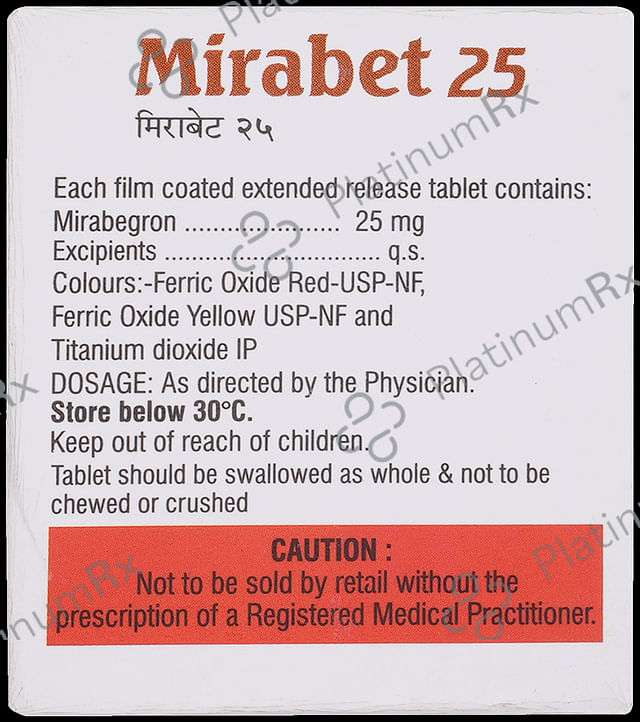 Mirabet 25mg Tablet ER 10s