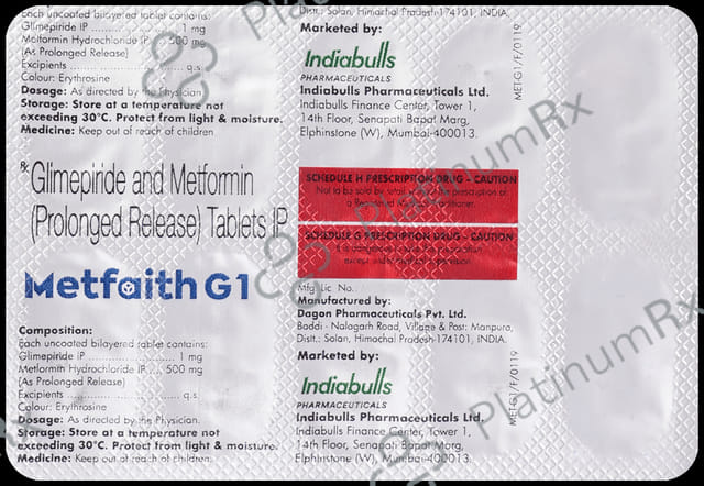 Metfaith G 1mg/500mg Tablet PR