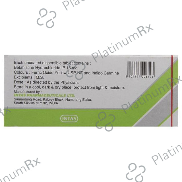 Zevert 16 Tablet DT