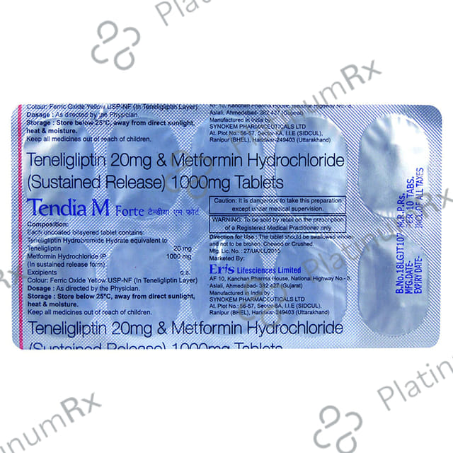 Tendia M Forte 20/1000mg Tablet SR 15s