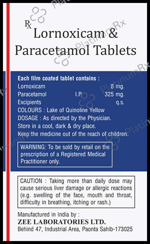 Lorexam Plus 8/325mg Tablet 10s
