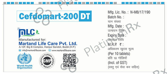 Cefdomart 200 DT Tablet