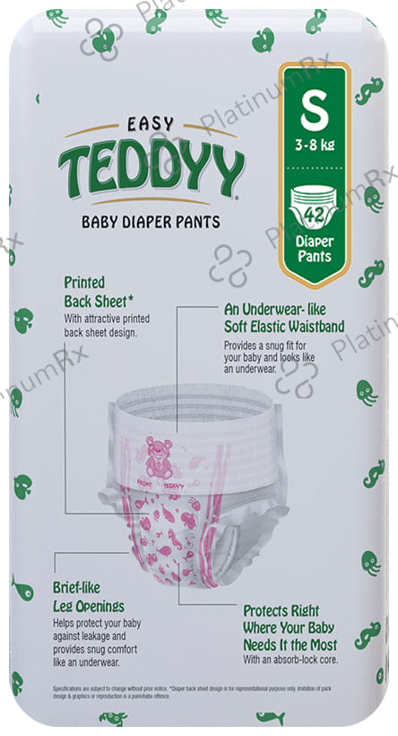 Teddyy Easy Baby Diaper Pants with Soft Elastic Small 42s