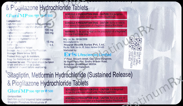 Glura MP 500/15/100mg Tablet SR 10s