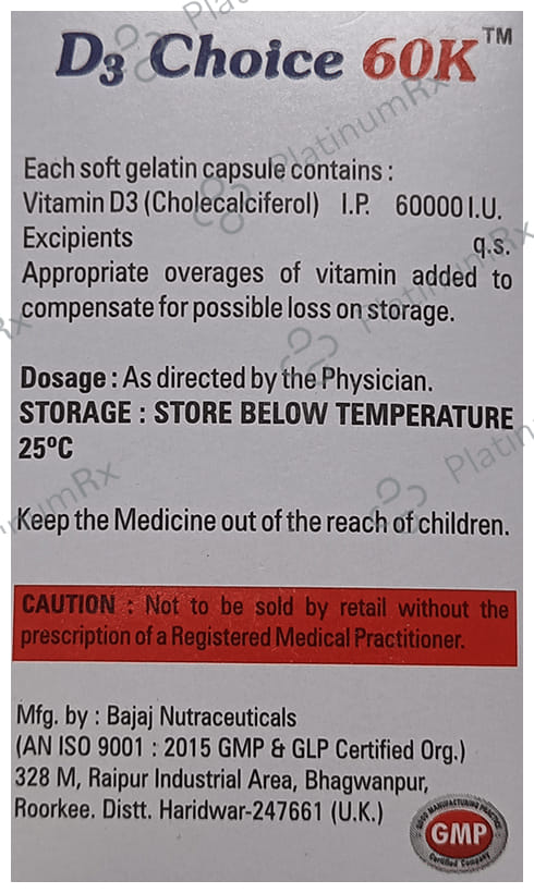 D3 Choice 60K Softgel Capsule 4s