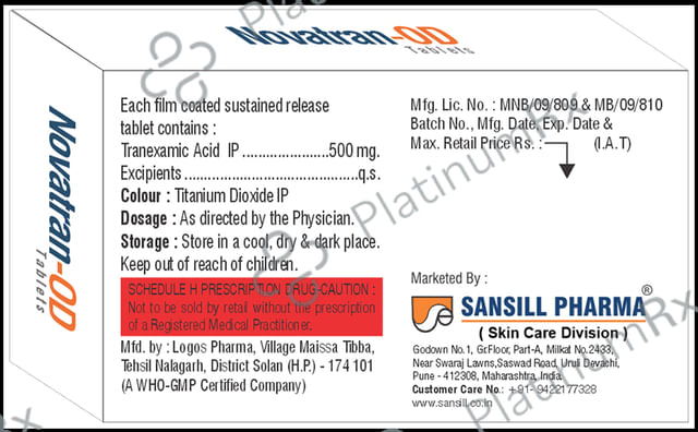 Novatran OD Tablet SR 10s