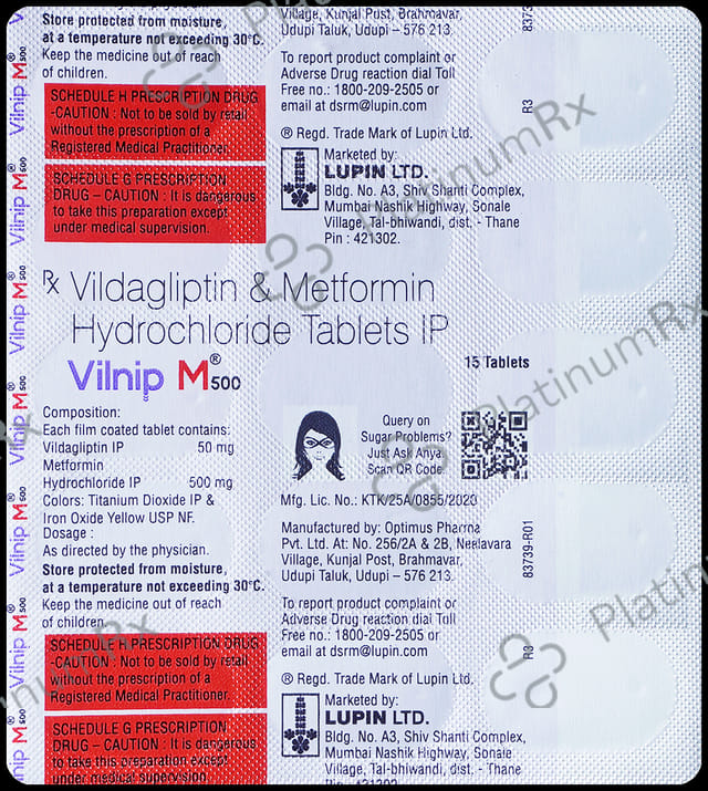 Vilnip M 500/50mg Tablet 15s
