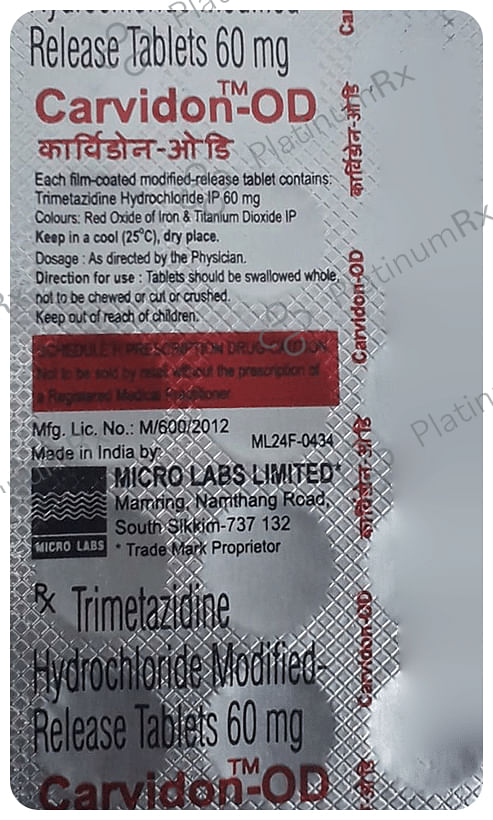 Carvidon OD MR 60mg Tablet 15s