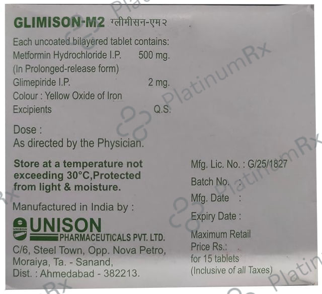 Glimison M 2/500mg Tablet PR 15s