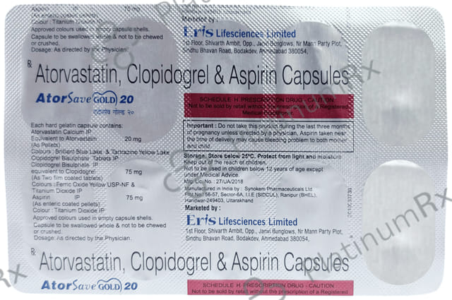 Atorsave Gold 20/75/75mg Capsule 10s
