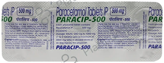 Paracip 500mg Tablet 10s
