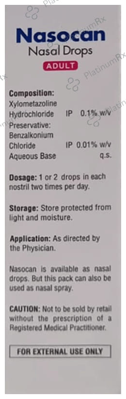 Nasocan 0.1% Nasal Drops 10ml