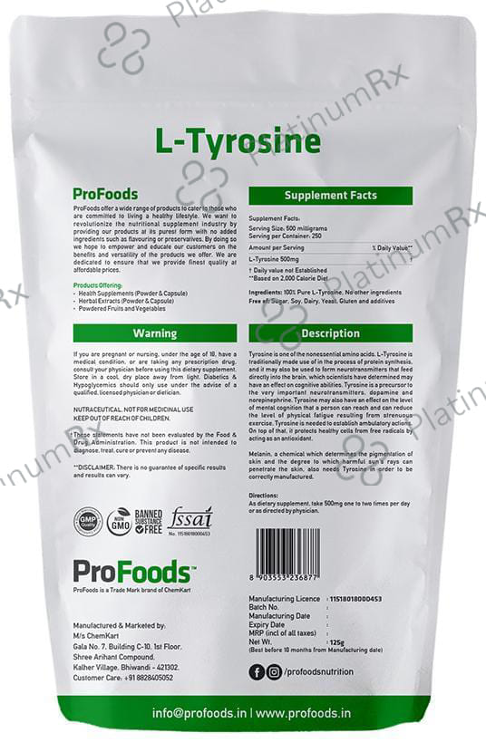 ProFoods L-Tyrosine Powder 125 gm