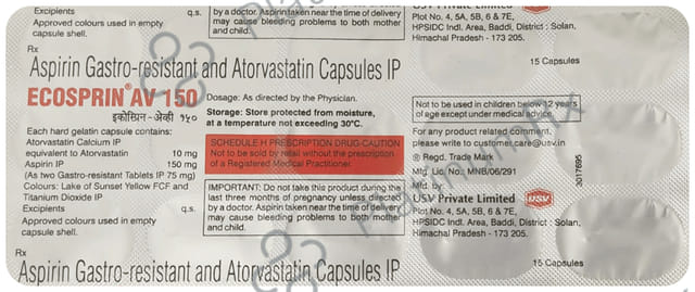Ecosprin AV 10/150mg Capsule 15s