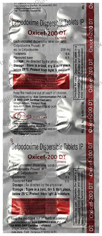 Oxicef 200mg DT Tablet 10s
