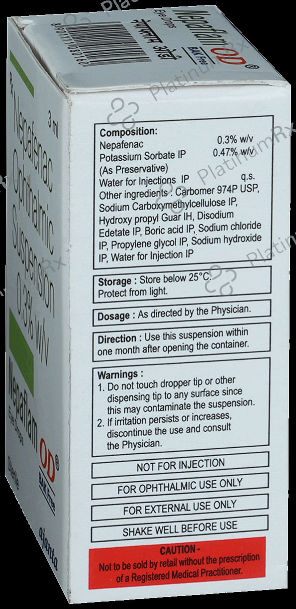 Nepaflam OD Eye Drop BAK Free 3ml