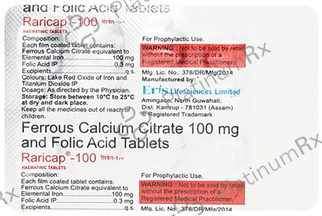 Raricap 25mg/300mcg Tablet 10s