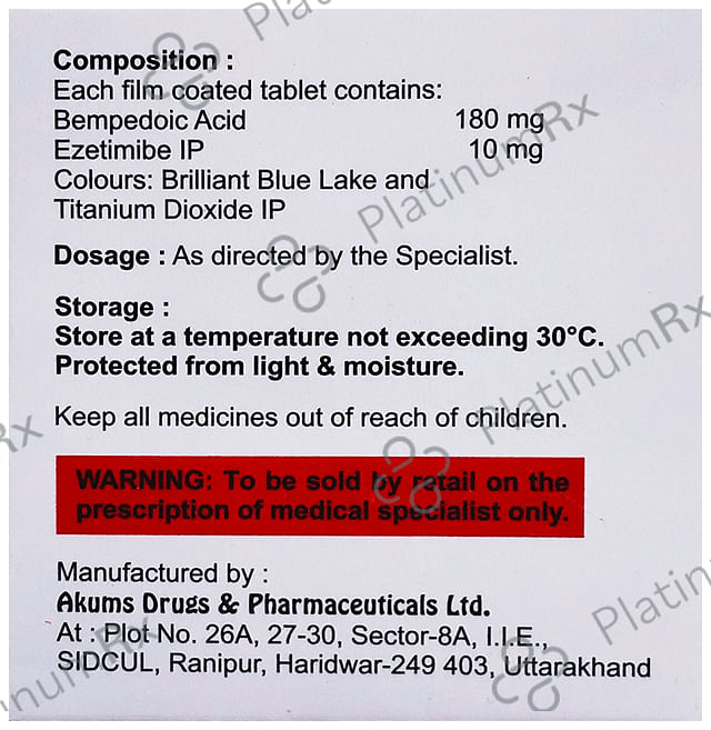 Bemzire EZ 180mg/10mg Tablet