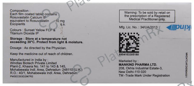 Lipirose 10mg Tablet 10s