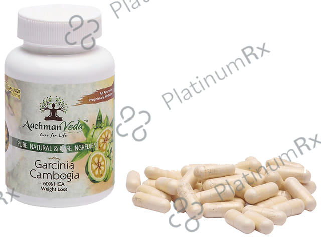 Aachman Veda Garcinia Cambogia 500mg 60% HCA Weight Loss Capsule (60 Each) 1 Bottle