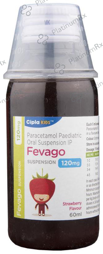 Fevago 120mg Strawberry Oral Suspension 60ml
