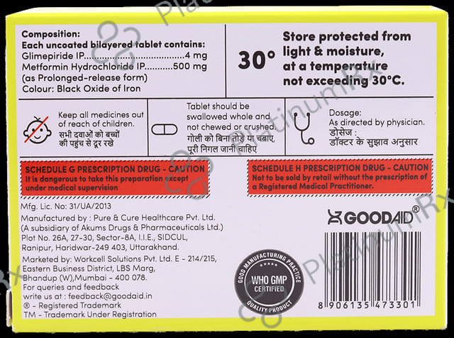 Gliaid M4/500mg Tablet PR 10s