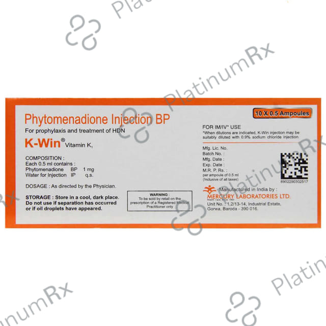 K Win 1mg Injection 0.5ml