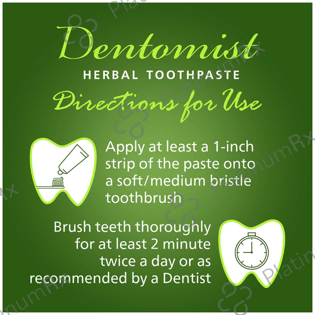 Dentomist Herbal Toothpaste (100gm Each) 1 Tube