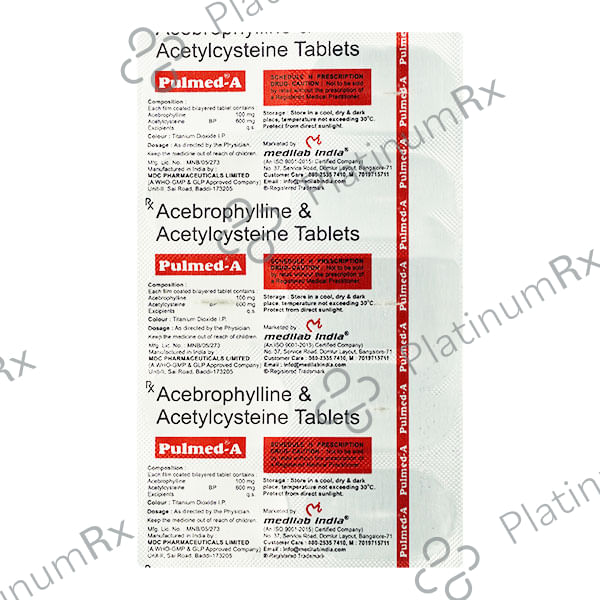Pulmed A 100/600mg Tablet 10s