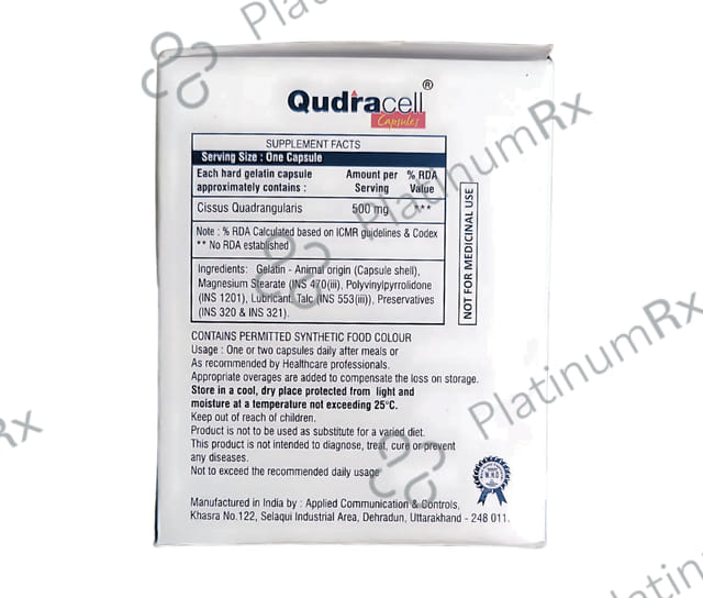 Qudracell Cissus 500mg Quadrangularis Capsule 10s