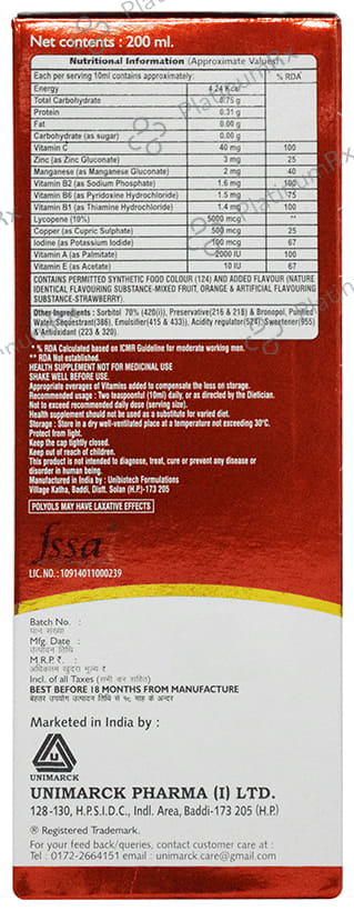 Crotec EC Lycopene, Minerals & Vitamins Oral Suspension Sugar Free 200ml