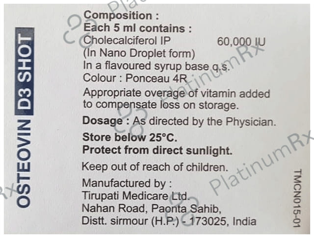 Osteovin D3 Shot Sugar Free 5ml