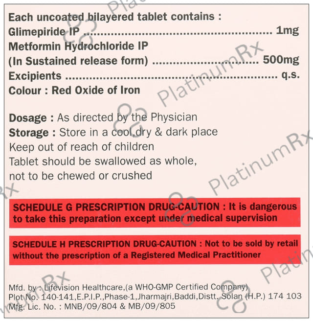 Glykit M 1/500mg Tablet SR 15s