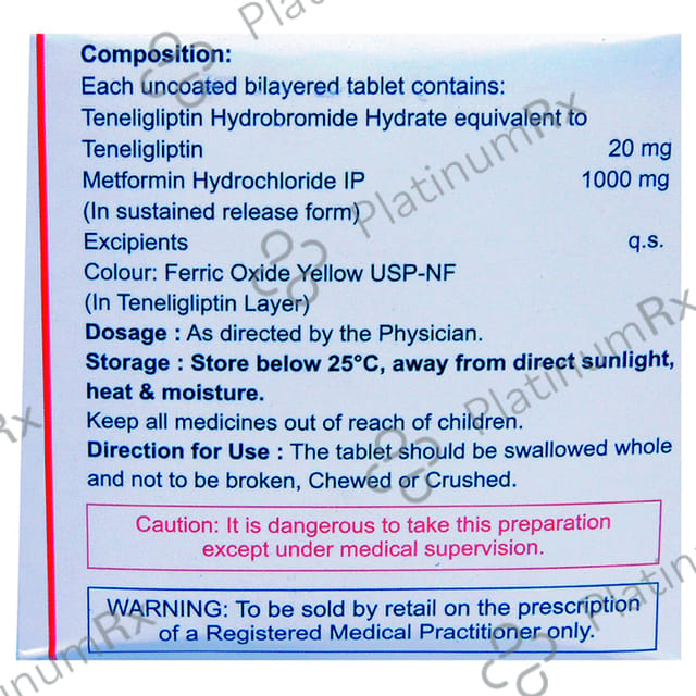 Tendia M Forte 20/1000mg Tablet SR 15s